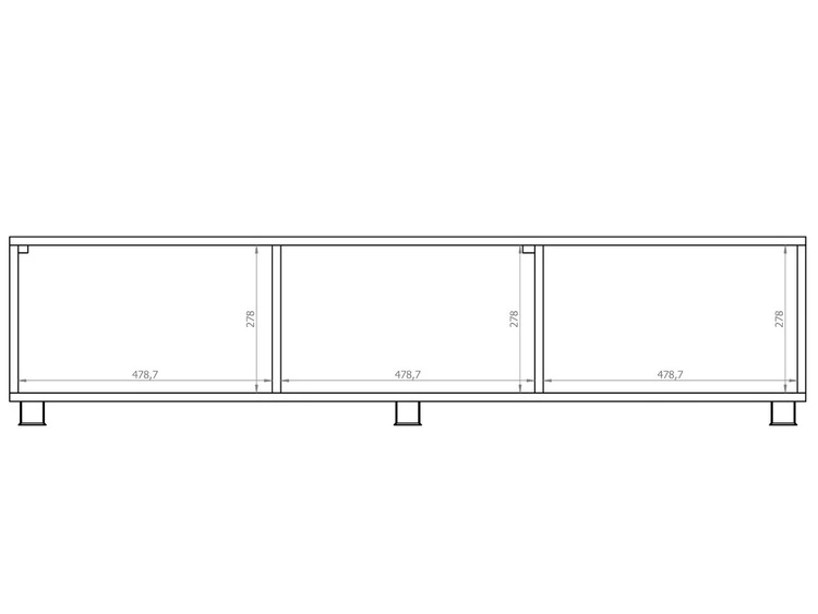 TV-Lowboard mit Türen 300 cm Kioto Schwarz matt