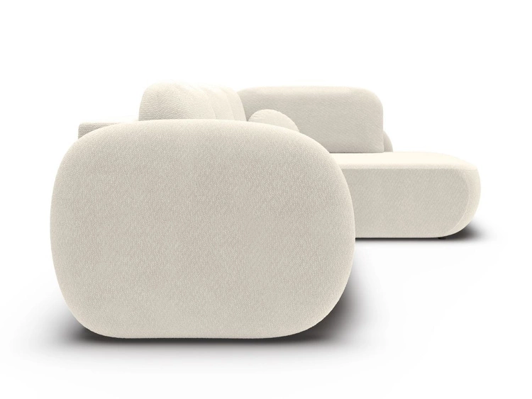 Ecksofa mit Schlaffunktion und Bettkasten Rechts Carino Creme