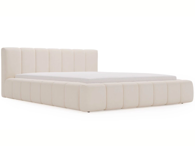 Polsterbett mit Bettkasten und Lattenrost 140x200 Split Creme