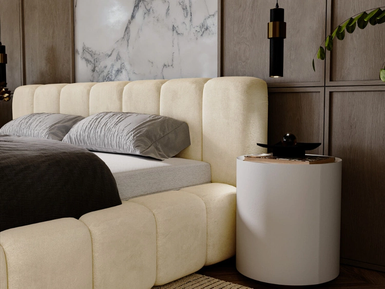Polsterbett mit Bettkasten und Lattenrost 120x200 Ibiza Beige