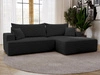 Ecksofa L-Form Rechts mit Schlaffunktion und Bettkasten California Schwarz