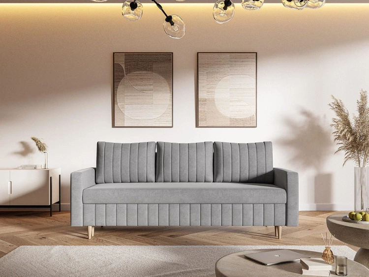 Schlafsofa mit Bettfunktion und Bettkasten Castelo Grau