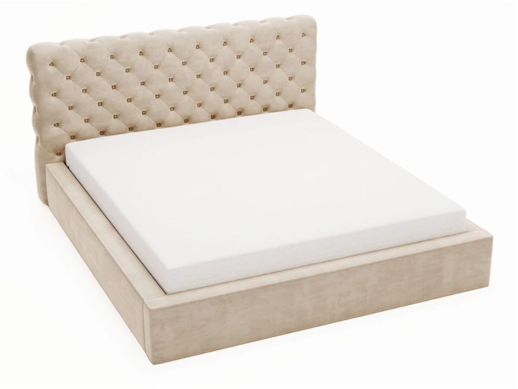 Polsterbett mit Bettkasten und Lattenrost 200x200 Apollo Beige