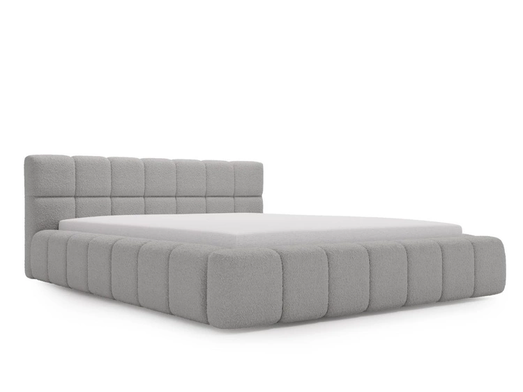 Polsterbett mit Bettkasten und Lattenrost 120x200 Alicante Boucle Grau