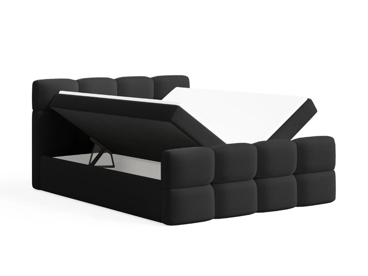 Boxspringbett mit Bettkasten 120x200 Rivon Schwarz