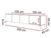 TV-Lowboard mit Türen auf Goldenen Beinen 200 cm Nodoo Beton