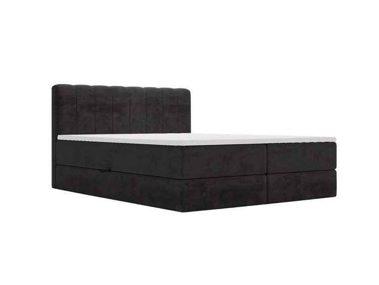 Boxspringbett mit Bettkasten 140x200 Forte Schwarz