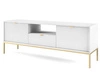 TV-Lowboard mit Schublade und Türen Amber Weiß, Gold Frame