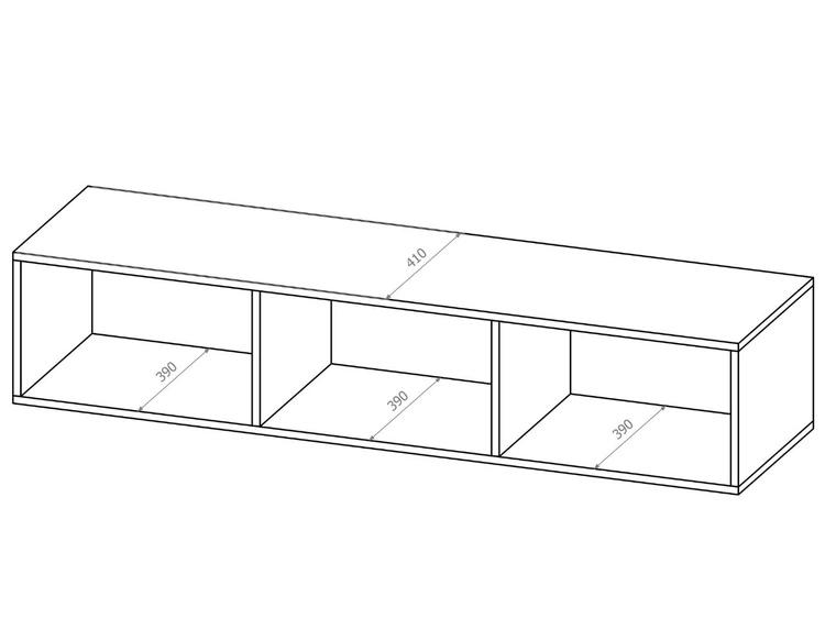 TV-Lowboard mit Türen 300 cm Kioto Schwarz matt