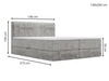 Boxspringbett mit Bettkasten 140x200 Forte Hellgrau
