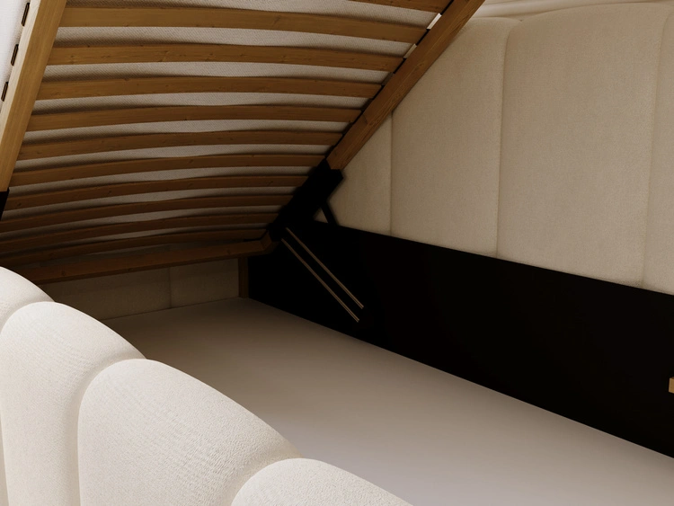 Jugendbett Einzelbett mit Bettkasten und Lattenrost 90x200 Cloud One Beige