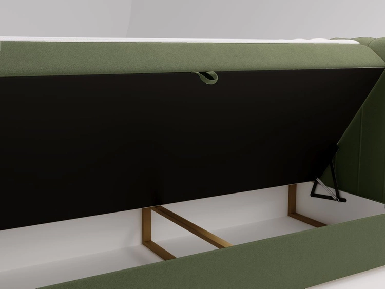 Boxspringbett mit Bettkasten 140x200 Osteno Grün