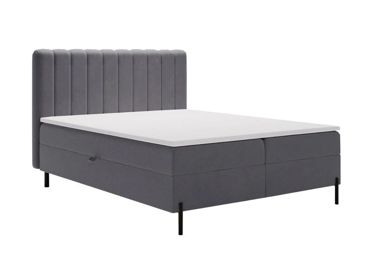 Boxspringbett mit Bettkasten 180x200 Primavera Dunkelgrau
