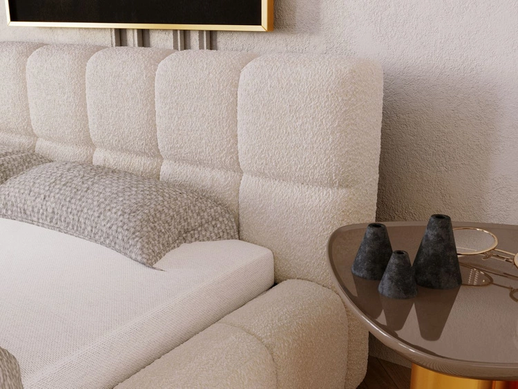 Polsterbett mit Bettkasten und Lattenrost 140x200 Alicante Boucle Beige