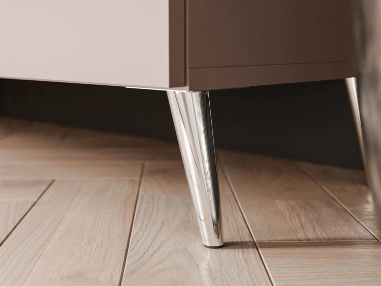 Wohnwand für das Wohnzimmer auf Silbernen Metallbeinen Noaé Kaschmir