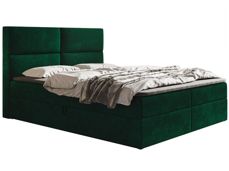 Boxspringbett mit Bettkasten 120x200 Hera Grün