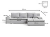 Ecksofa L-Form mit Schlaffunktion und Bettkasten Sonia Braun