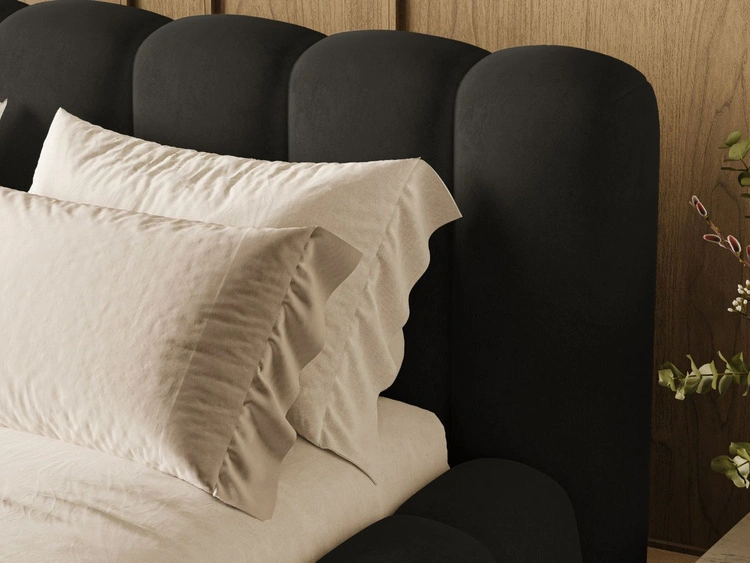Polsterbett mit Bettkasten und Lattenrost 160x200 Averia Schwarz