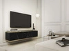 TV-Lowboard Hänge mit Türen 135 cm Diolo Schwarzer Marmor mit glatter Front