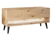 TV-Schrank 90 cm mit LED-Beleuchtung und schwarzen Beinen Aurelie Artisan Eiche