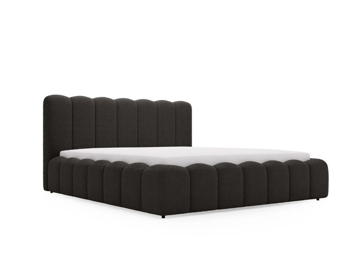 Polsterbett mit Bettkasten und Lattenrost 200x200 Smile Schwarz
