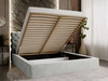 Polsterbett mit Bettkasten und Lattenrost 180x200 Apollo  Hellgrau