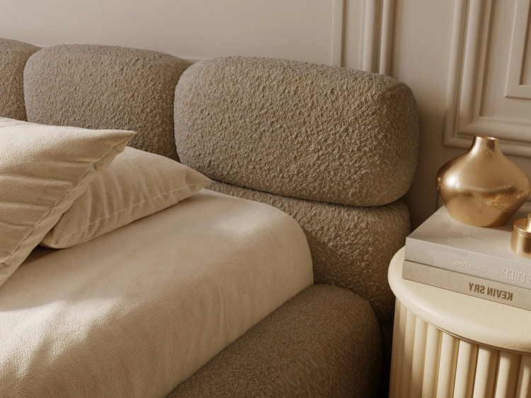Polsterbett mit Bettkasten und Bettrost 160x200 Sweet Low Dunkelbeige