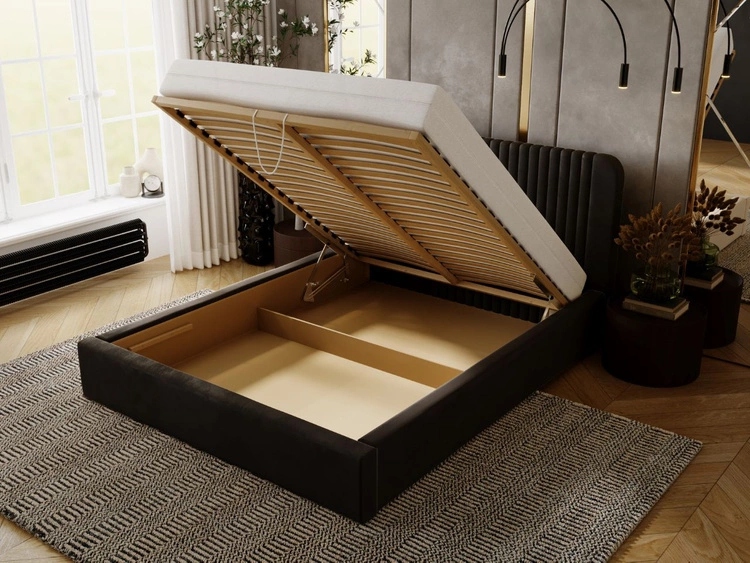 Polsterbett mit Bettkasten und Lattenrost 120x200 Malmo Braun