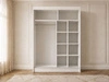 Schiebetürenschrank 150 cm mit Spiegel und LED-Beleuchtung Luzio Weiß