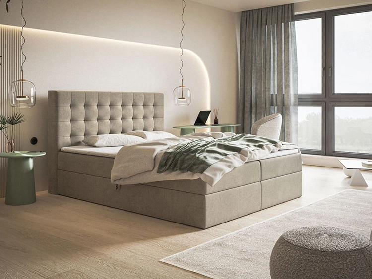 Boxspringbett mit Bettkasten 160x200 Denza Beige
