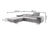 Ecksofa L-Form Links mit Schlaffunktion und Bettkasten Solam Dunkelblau