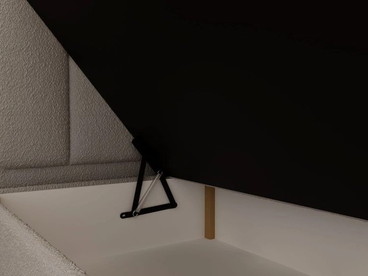 Boxspringbett mit Bettkasten 180x200 Bouclé-Stoff Cloud Grau