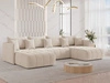 Wohnlandschaft mit Schlaffunktion und Bettkasten Ardi U Beige