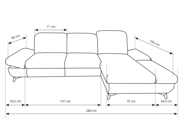 Ecksofa L-Form Links mit Schlaffunktion und Bettkasten Hannover Gelb