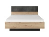 Holzbett mit Kopfteil 160x200 Turia Eiche Artisan, Anthrazit