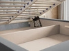 Polsterbett mit Bettkasten und Lattenrost 140x200 Tasso Beige