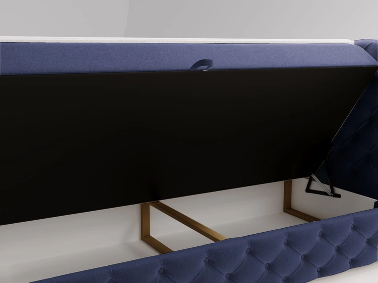 Boxspringbett mit Bettkasten 120x200 Canolo Dunkelblau