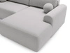Ecksofa L-Form mit Schlaffunktion und Bettkasten Savana Rechts Bouclé-Stoff Grau