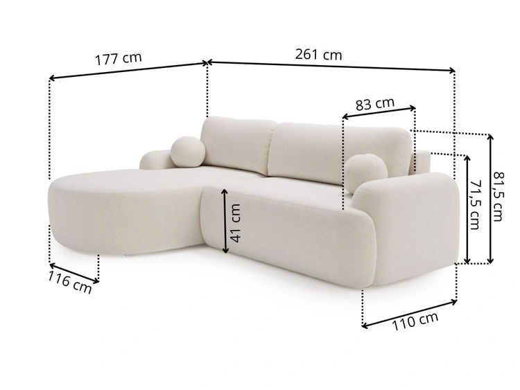 Ecksofa L-Form Rechts mit Schlaffunktion und Bettkasten Aurio Braun