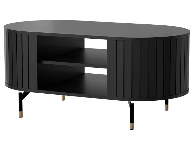 Couchtisch mit Stauraum Soria Schwarz mat