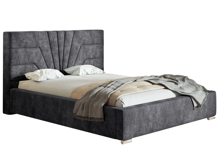 Polsterbett mit Bettkasten und Lattenrost 160x200 Tesis Dunkelgrau