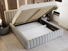 Polsterbett mit Bettkasten und Lattenrost 200x200 Bliss Grau
