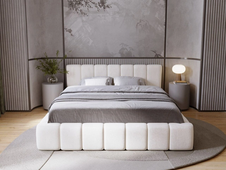 Polsterbett mit Bettkasten und Lattenrost 180x200 Orio Beige