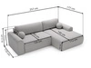 Ecksofa L-Form mit Schlaffunktion und Bettkasten Savana Links Grün