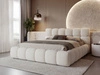 Polsterbett mit Bettkasten und Lattenrost 200x200 Modo aus Bouclé-Stoff Beige
