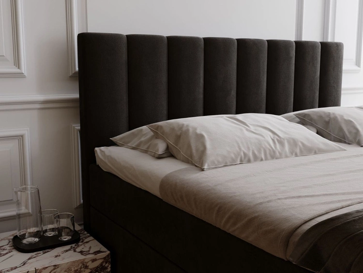 Boxspringbett mit Bettkasten 180x200 Mocca Schwarz