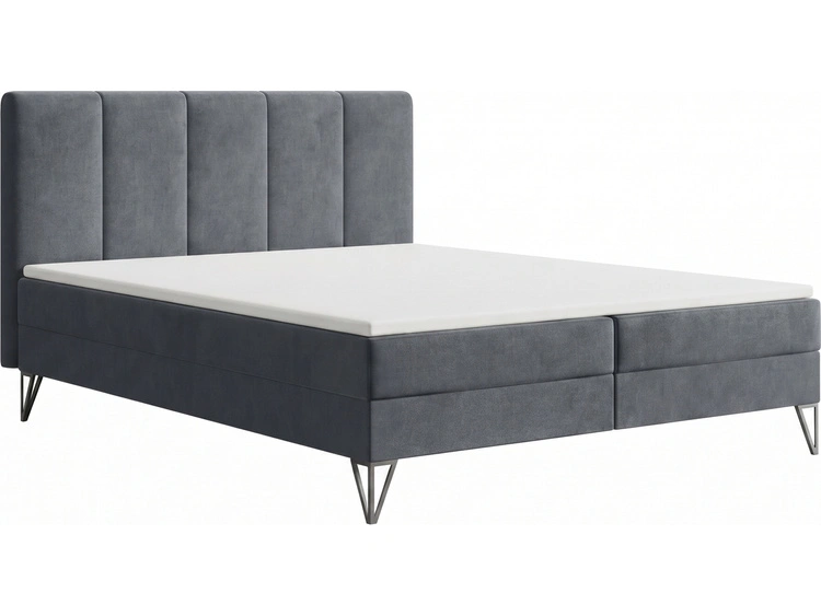 Boxspringbett mit Bettkasten 120x200 Vendi grau