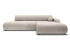 Ecksofa L-Form mit Schlaffunktion und Bettkasten Lisso Rechts Cremefarben