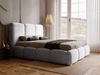 Polsterbett mit Bettkasten und Lattenrost 200x200 Bubble Hellgrau