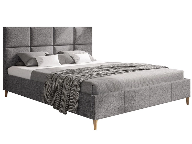 Polsterbett mit Lattenrost 160x200 Luxe Hellgrau